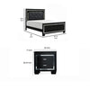 Queen Bedroom Set, Drawer Storage, Black, 3 Piece Set with 2 Nightstands