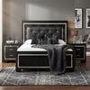 Queen Bedroom Set, Drawer Storage, Black, 3 Piece Set with 2 Nightstands