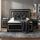 Queen Bedroom Set, Drawer Storage, Black, 3 Piece Set with 2 Nightstands