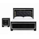 Queen Bedroom Set, Drawer Storage, Black, 2 Piece Set with Nightstand