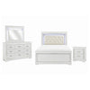 Full Bedroom Set, Drawer Storage, White, 4 Piece Set with Nightstand, Dresser, and Mirror