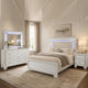 Full Bedroom Set, Drawer Storage, White, 4 Piece Set with Nightstand, Dresser, and Mirror