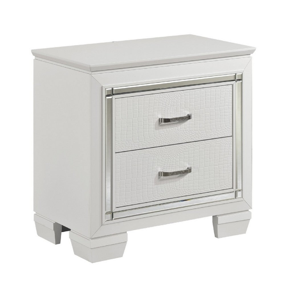 Full Bedroom Set, Drawer Storage, White, 3 Piece Set with Nightstand and Dresser