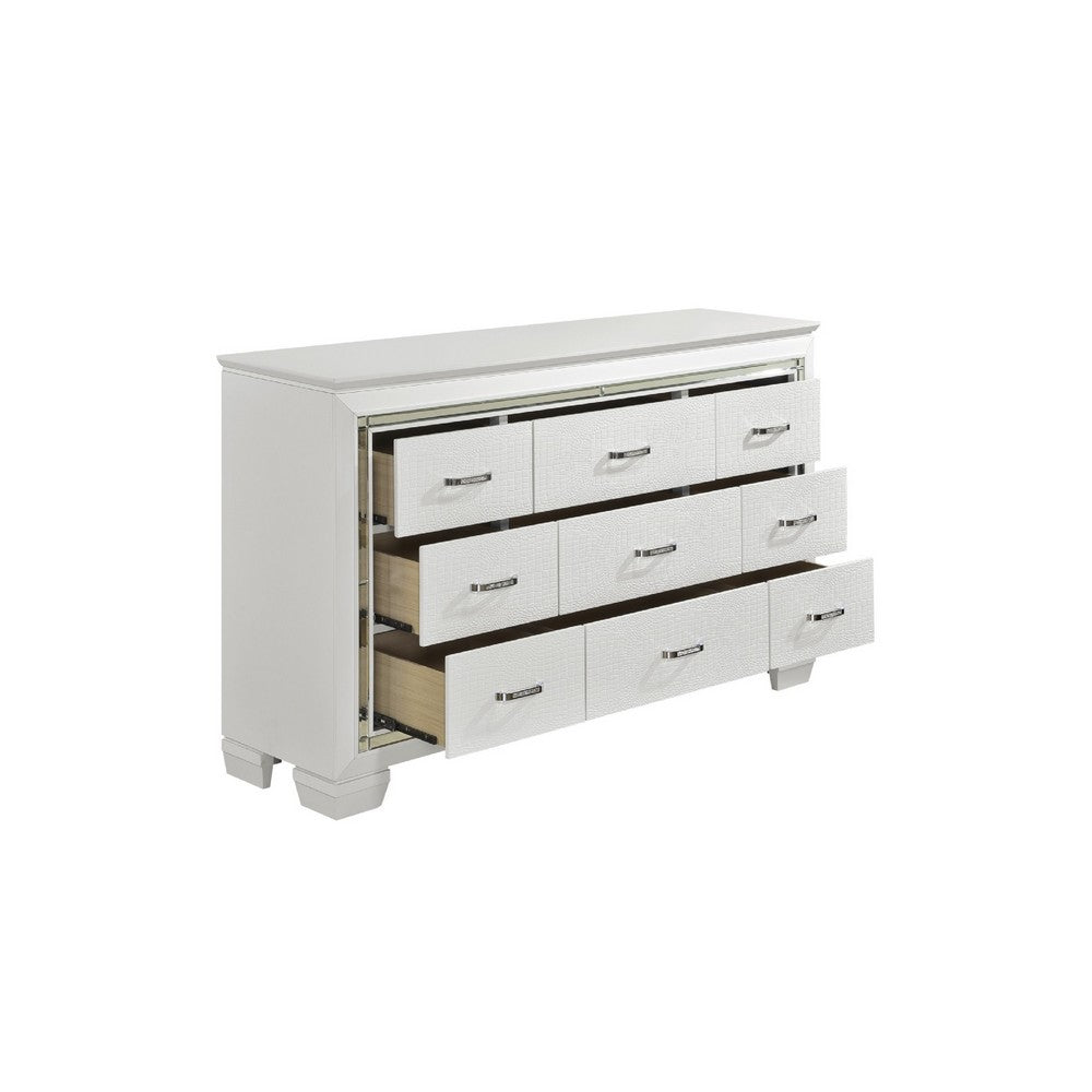 Full Bedroom Set, Drawer Storage, White, 3 Piece Set with Nightstand and Dresser