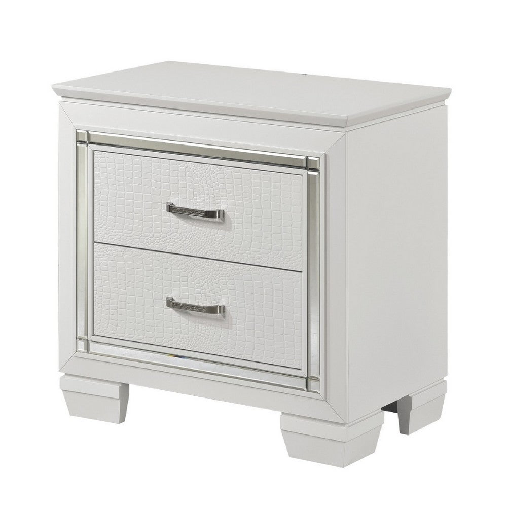 Full Bedroom Set, Drawer Storage, White, 3 Piece Set with Nightstand and Dresser