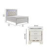 Full Bedroom Set, Drawer Storage, White, 3 Piece Set with Nightstand and Dresser