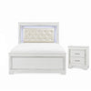 Full Bedroom Set, Drawer Storage, White, 2 Piece Set with Nightstand