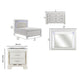 Full Bedroom Set, Drawer Storage, White, 2 Piece Set with Nightstand