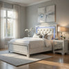 Full Bedroom Set, Drawer Storage, White, 2 Piece Set with Nightstand