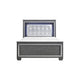 Queen Bedroom Set, Drawer Storage, Gray, 2 Piece Set with Nightstand