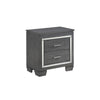 Queen Bedroom Set, Drawer Storage, Gray, 2 Piece Set with Nightstand