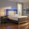 Queen Bedroom Set, Drawer Storage, Gray, 2 Piece Set with Nightstand