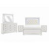 California King Bedroom Set, Drawer Storage, White, 5 Piece Set with 2 Nightstands, Dresser, and Mirror