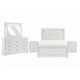 California King Bedroom Set, Drawer Storage, White, 5 Piece Set with 2 Nightstands, Dresser, and Mirror