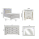 California King Bedroom Set, Drawer Storage, White, 5 Piece Set with 2 Nightstands, Dresser, and Mirror