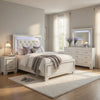 California King Bedroom Set, Drawer Storage, White, 5 Piece Set with 2 Nightstands, Dresser, and Mirror