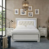 California King Bedroom Set, Drawer Storage, White, 3 Piece Set with 2 Nightstands
