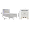 California King Bedroom Set, Drawer Storage, White, 2 Piece Set with Nightstand