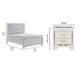 California King Bedroom Set, Drawer Storage, White, 2 Piece Set with Nightstand