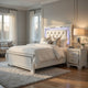California King Bedroom Set, Drawer Storage, White, 2 Piece Set with Nightstand