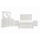 Queen Bedroom Set, Drawer Storage, White, 5 Piece Set with 2 Nightstands, Dresser, and Mirror