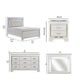 Queen Bedroom Set, Drawer Storage, White, 5 Piece Set with 2 Nightstands, Dresser, and Mirror