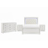 Queen Bedroom Set, Drawer Storage, White, 4 Piece Set with 2 Nightstands and Dresser