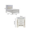 Queen Bedroom Set, Drawer Storage, White, 3 Piece Set with 2 Nightstands