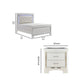 Queen Bedroom Set, Drawer Storage, White, 3 Piece Set with 2 Nightstands
