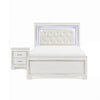 Queen Bedroom Set, Drawer Storage, White, 2 Piece Set with Nightstand