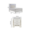 Queen Bedroom Set, Drawer Storage, White, 2 Piece Set with Nightstand