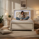 Queen Bedroom Set, Drawer Storage, White, 2 Piece Set with Nightstand