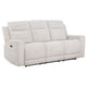 Kenie Power Reclining Sofa with Dual USB Ports | Ivory Chenille Fabric