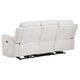 Kenie Power Reclining Sofa with Dual USB Ports | Ivory Chenille Fabric