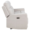 Kenie Power Reclining Sofa with Dual USB Ports | Ivory Chenille Fabric