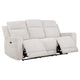 Kenie Power Reclining Sofa with Dual USB Ports | Ivory Chenille Fabric