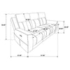 Kenie Power Reclining Sofa with Dual USB Ports | Ivory Chenille Fabric
