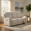 Kenie Power Reclining Sofa with Dual USB Ports | Ivory Chenille Fabric
