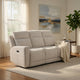 Kenie Power Reclining Sofa with Dual USB Ports | Ivory Chenille Fabric