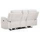 Kenie Power Reclining Loveseat with Console | Ivory Chenille Fabric