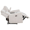 Kenie Power Reclining Loveseat with Console | Ivory Chenille Fabric