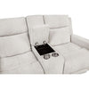 Kenie Power Reclining Loveseat with Console | Ivory Chenille Fabric