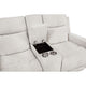 Kenie Power Reclining Loveseat with Console | Ivory Chenille Fabric