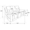 Kenie Power Reclining Loveseat with Console | Ivory Chenille Fabric