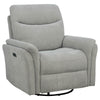 Asley Swivel Power Glider Recliner Chair with USB Ports | Ivory Fabric