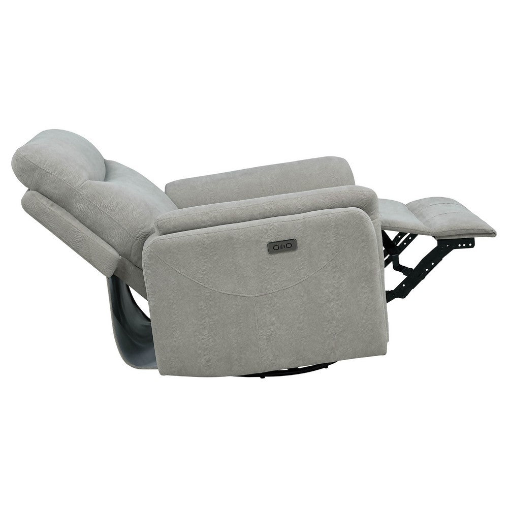 Asley Swivel Power Glider Recliner Chair with USB Ports | Ivory Fabric