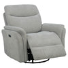 Asley Swivel Power Glider Recliner Chair with USB Ports | Ivory Fabric