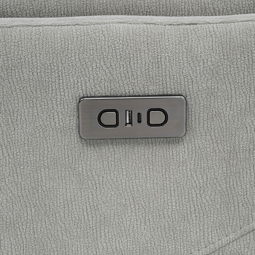 Asley Swivel Power Glider Recliner Chair with USB Ports | Ivory Fabric
