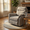 Asley Swivel Power Glider Recliner Chair with USB Ports | Ivory Fabric