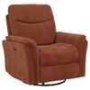 Asley Swivel Power Glider Recliner Chair with USB Ports | Brown Fabric